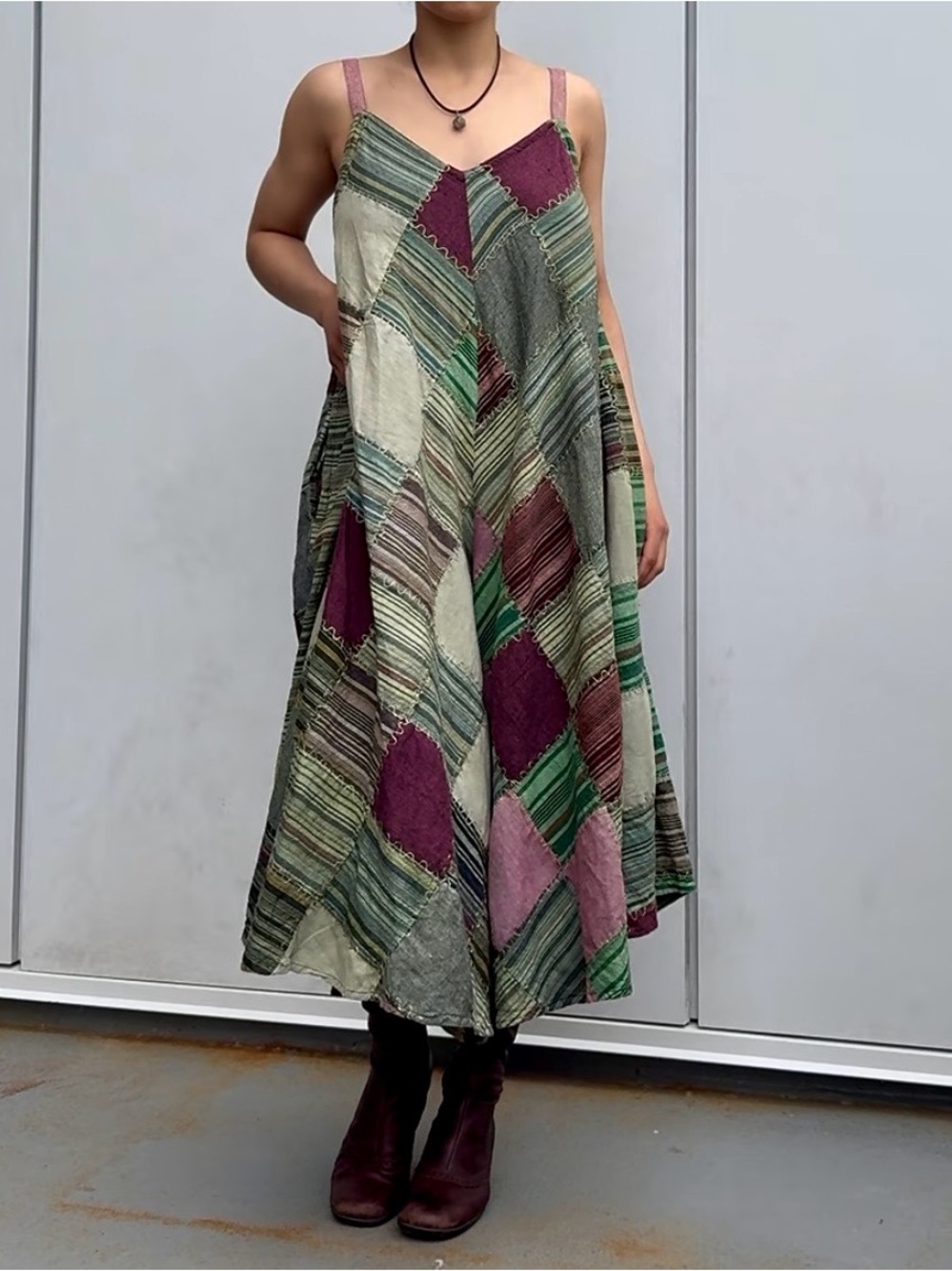 Bohemian Patchwork A-Line Maxi Dress Romper